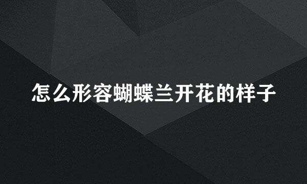 怎么形容蝴蝶兰开花的样子
