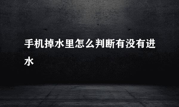 手机掉水里怎么判断有没有进水