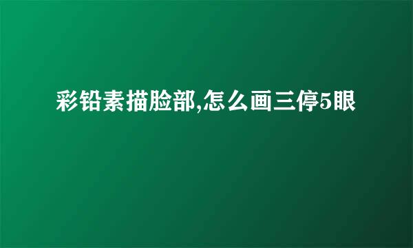 彩铅素描脸部,怎么画三停5眼