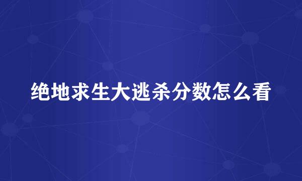 绝地求生大逃杀分数怎么看