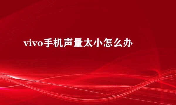 vivo手机声量太小怎么办