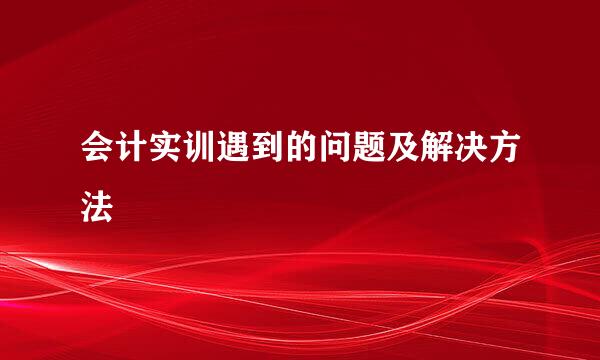 会计实训遇到的问题及解决方法