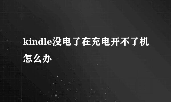 kindle没电了在充电开不了机怎么办