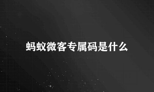 蚂蚁微客专属码是什么