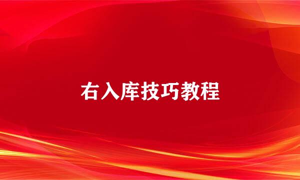 右入库技巧教程