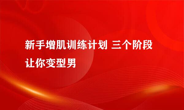 新手增肌训练计划 三个阶段让你变型男
