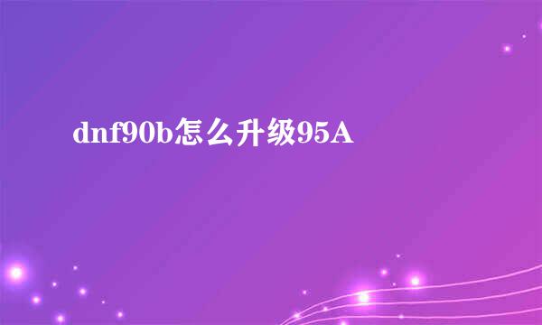 dnf90b怎么升级95A