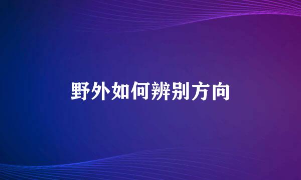 野外如何辨别方向