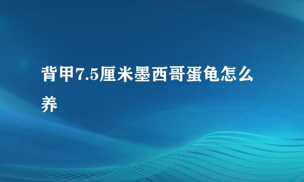 背甲7.5厘米墨西哥蛋龟怎么养