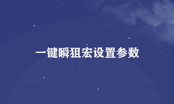 一键瞬狙宏设置参数