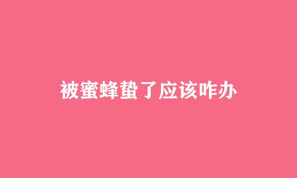 被蜜蜂蛰了应该咋办