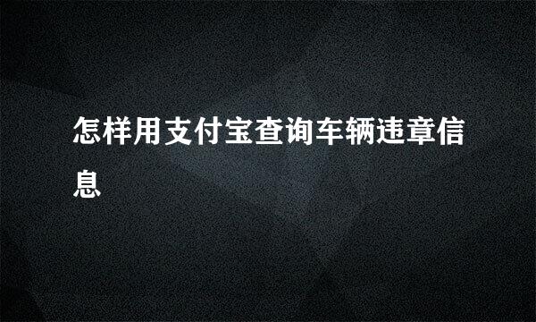 怎样用支付宝查询车辆违章信息