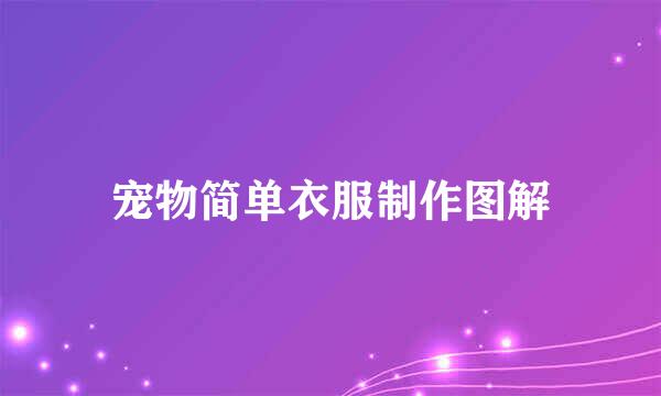 宠物简单衣服制作图解