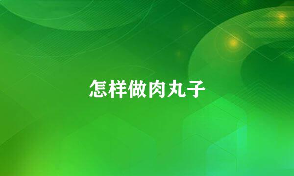 怎样做肉丸子