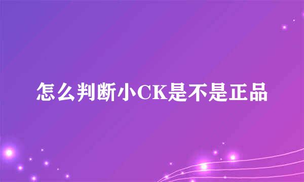 怎么判断小CK是不是正品