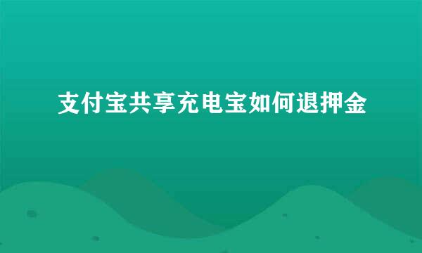 支付宝共享充电宝如何退押金