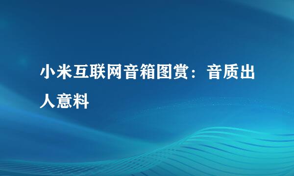 小米互联网音箱图赏：音质出人意料