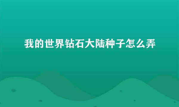 我的世界钻石大陆种子怎么弄