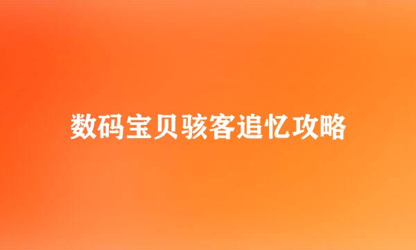 数码宝贝骇客追忆攻略