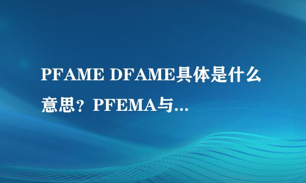 PFAME DFAME具体是什么意思?PFEMA与DFEMA的区别