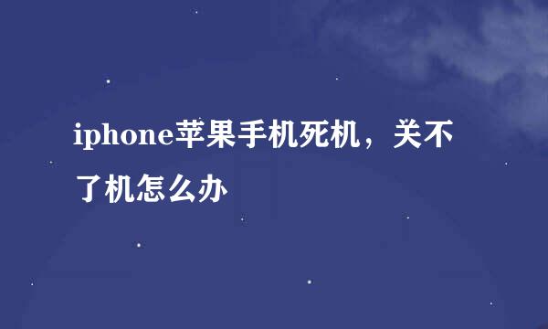 iphone苹果手机死机，关不了机怎么办