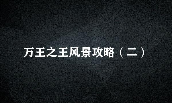 万王之王风景攻略（二）