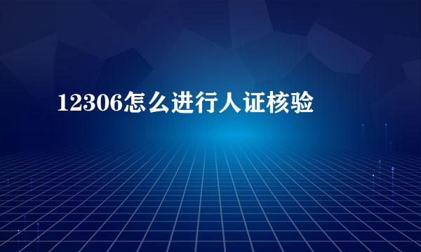 12306怎么进行人证核验