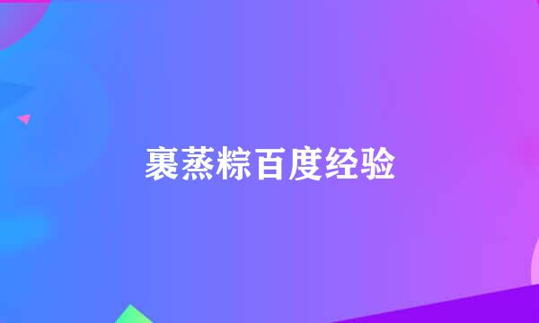 裹蒸粽百度经验