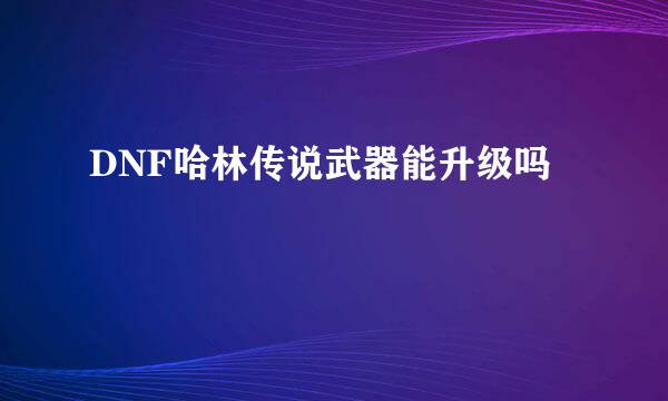 DNF哈林传说武器能升级吗