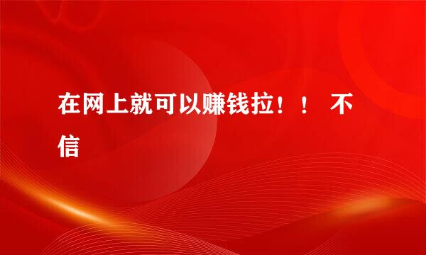 在网上就可以赚钱拉!! 不信