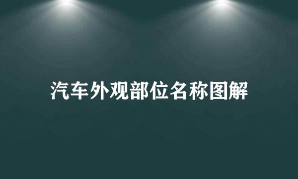 汽车外观部位名称图解