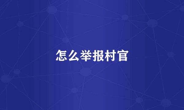 怎么举报村官
