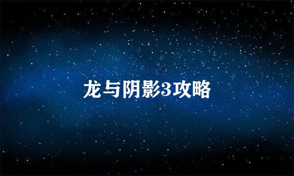 龙与阴影3攻略