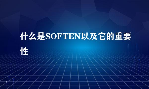 什么是SOFTEN以及它的重要性