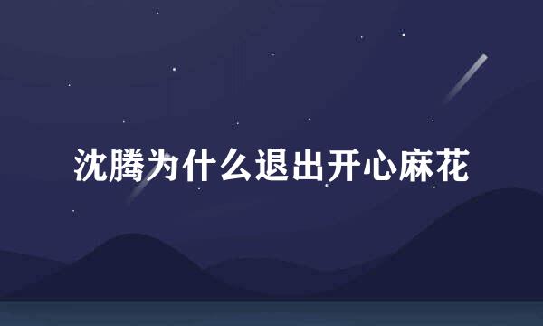 沈腾为什么退出开心麻花