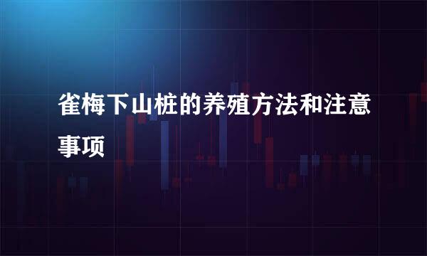 雀梅下山桩的养殖方法和注意事项