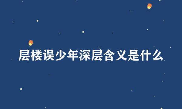 层楼误少年深层含义是什么