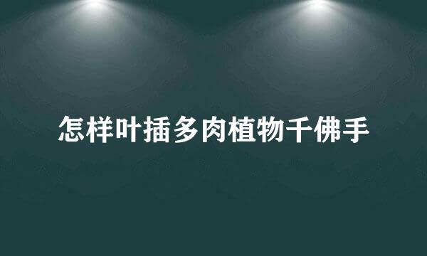 怎样叶插多肉植物千佛手