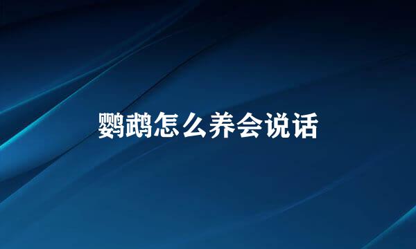 鹦鹉怎么养会说话