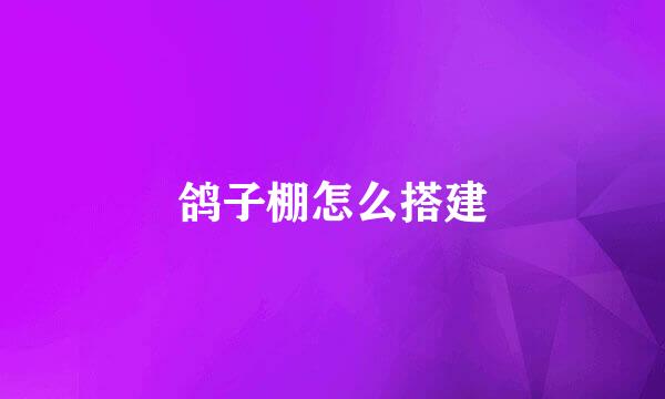 鸽子棚怎么搭建