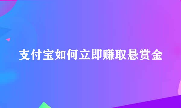 支付宝如何立即赚取悬赏金