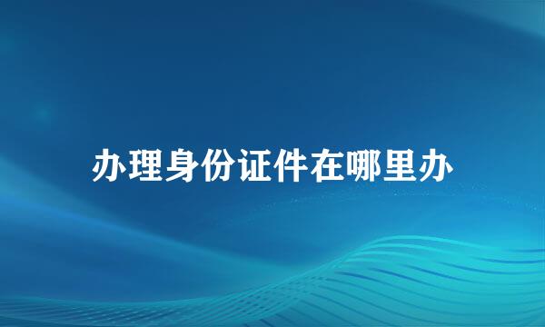 办理身份证件在哪里办