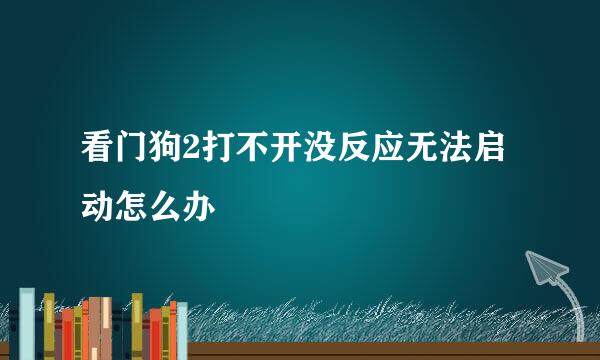 看门狗2打不开没反应无法启动怎么办