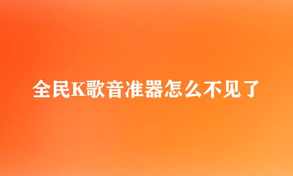 全民K歌音准器怎么不见了
