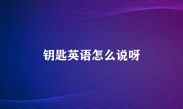 钥匙英语怎么说呀
