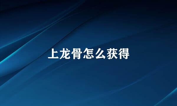 上龙骨怎么获得