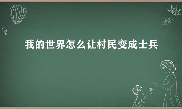 我的世界怎么让村民变成士兵