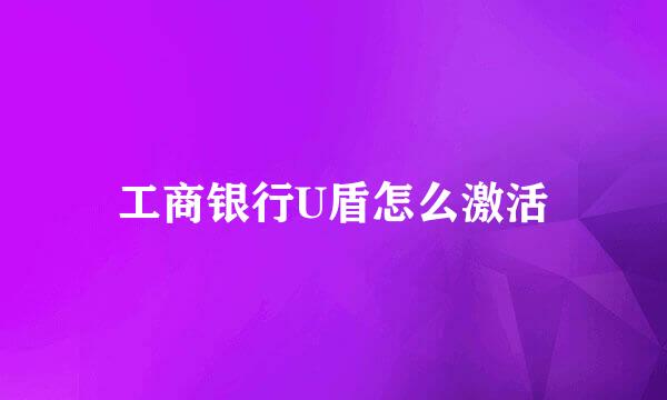 工商银行U盾怎么激活