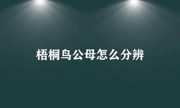 梧桐鸟公母怎么分辨