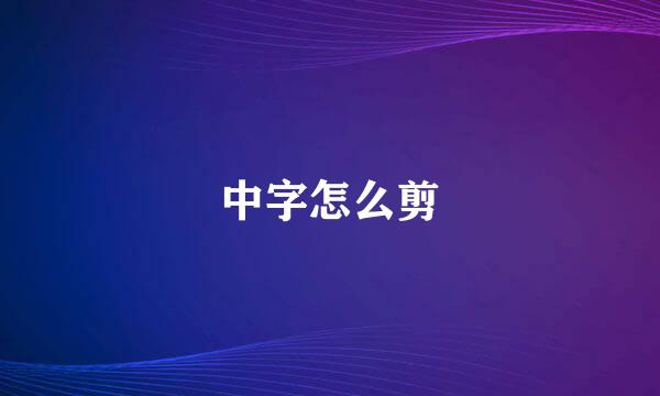 中字怎么剪